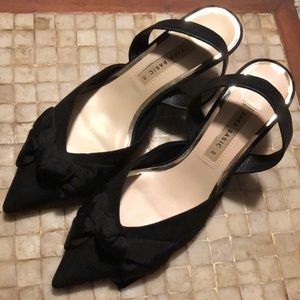 Zara basic black 1.5” pumps w bows 39
